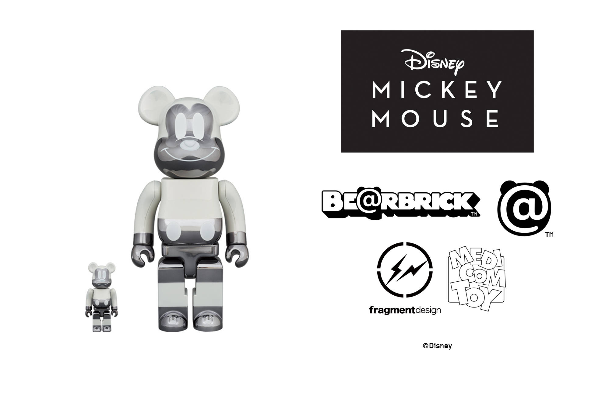 日本メーカー新品 3体セット BE@BRICK fragment MICKEY MOUSE REVERSE